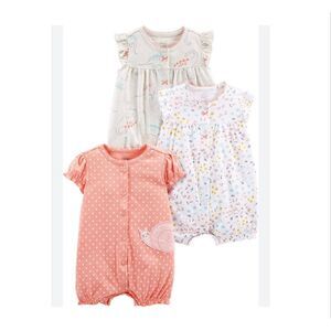 Simple Joys by Carter's Baby Girls 3 Snap-up Rompers Rompers in size 6-9months